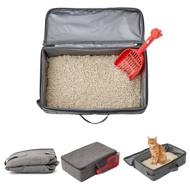 Bolsa portátil plegable para mascotas con caja de arena para gatos de tela Oxford, 24x40cm, 35x45cm