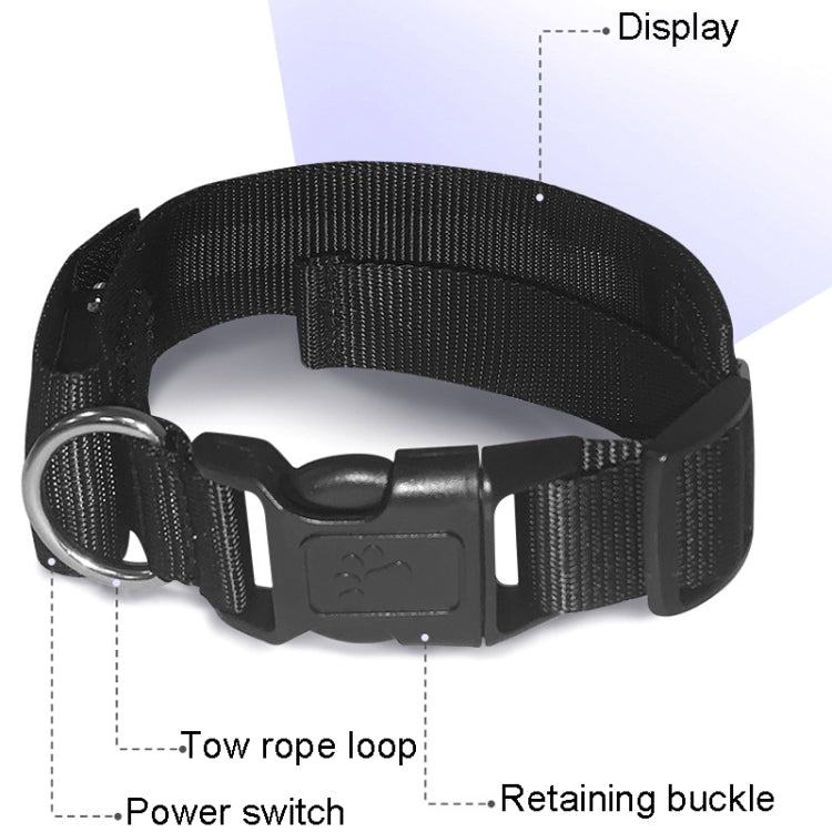 Collar para mascotas con pantalla LED, Collar recargable de alta visibilidad DIY de un solo color