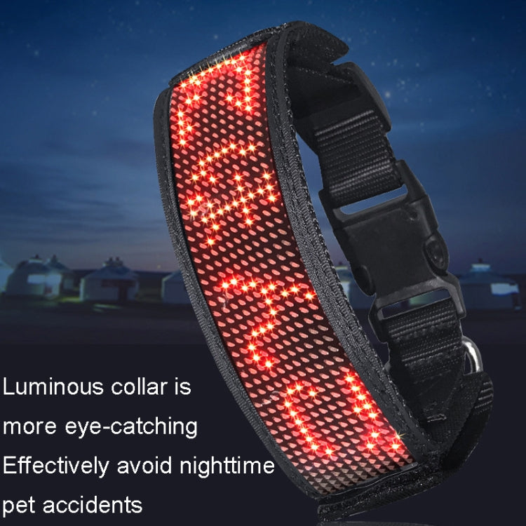 Collar para mascotas con pantalla LED, Collar recargable de alta visibilidad DIY de un solo color