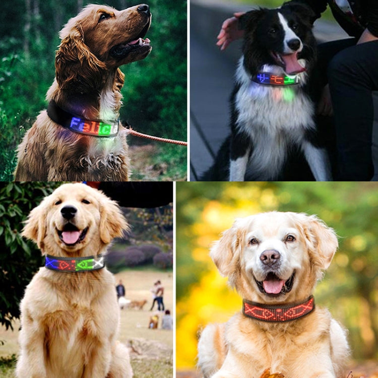 Collar para mascotas con pantalla LED, Collar recargable de alta visibilidad DIY de un solo color