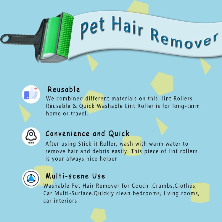 Removedor de pelo reutilizable para mascotas, rodillo adhesivo para limpieza de pelo, removedor de pelusa lavable, limpiador de polvo para ropa