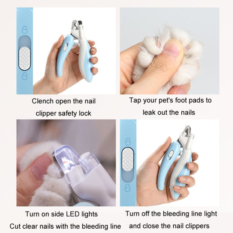 Cortaúñas para mascotas, cortauñas para perros y gatos con iluminación LED