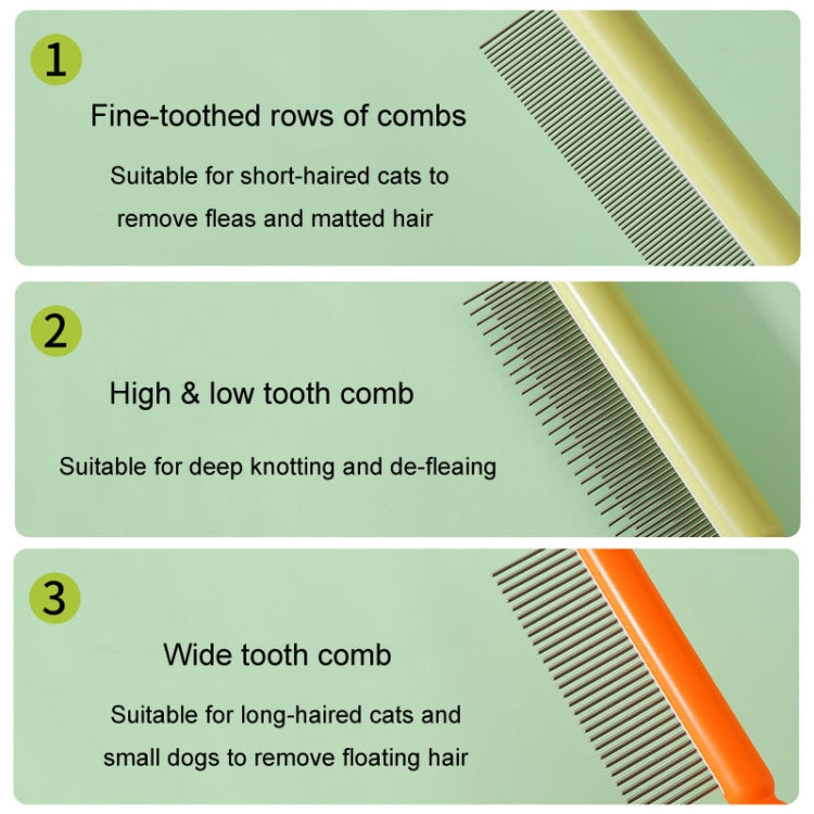 Cepillo anudador de pelo largo para perros y gatos, peine desenredante de acero inoxidable para mascotas, Fine Teeth