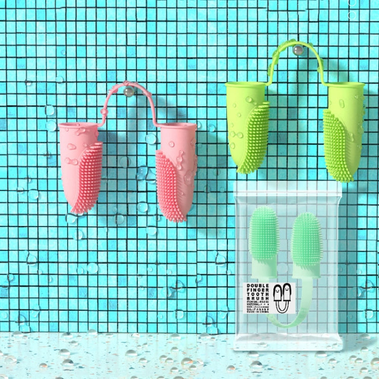 2 uds limpieza dental para mascotas cepillo de dientes de doble dedo herramientas de limpieza bucal para perros y gatos