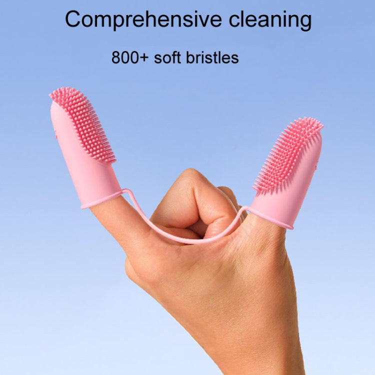 2 uds limpieza dental para mascotas cepillo de dientes de doble dedo herramientas de limpieza bucal para perros y gatos