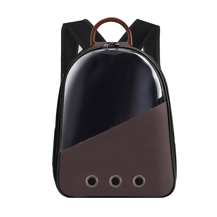 Bolsa para mascotas de PU, mochilas de hombro doble con cápsula de transporte para salida de gatos y perros