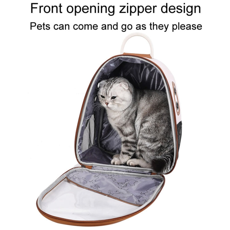 Bolsa para mascotas de PU, mochilas de hombro doble con cápsula de transporte para salida de gatos y perros