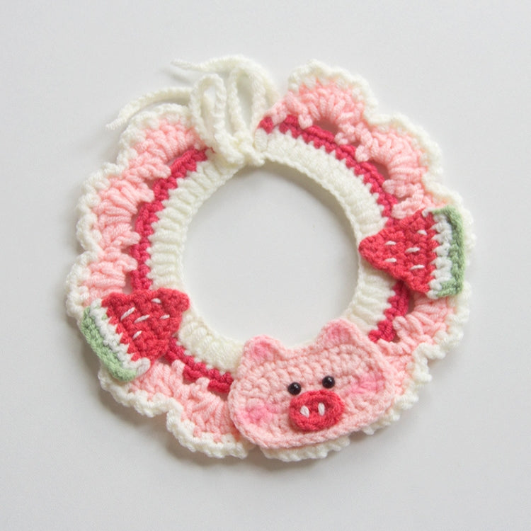 Bufanda hecha a mano con cuello de lana para decoración de fotos, Collar de punto bonito para perros y gatos, Bow Rabbit, Watermelon Pig, Rural Diary, Corn Radish Flower, Lime Green Oange, Cherry Pink, Romantic Princess
