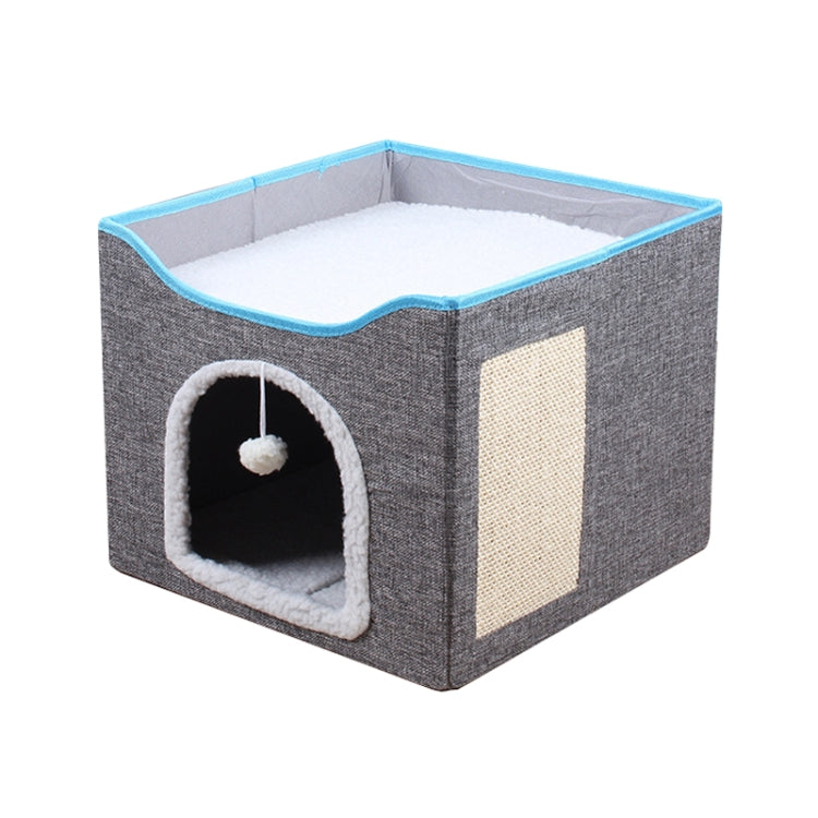 Cama plegable multifuncional para mascotas con tablero rascador para gatos de sisal