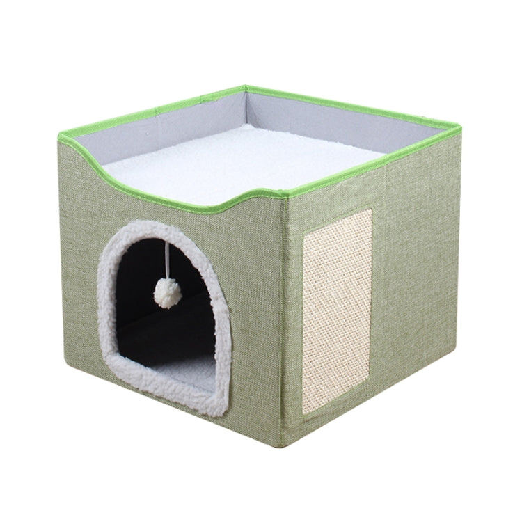 Cama plegable multifuncional para mascotas con tablero rascador para gatos de sisal