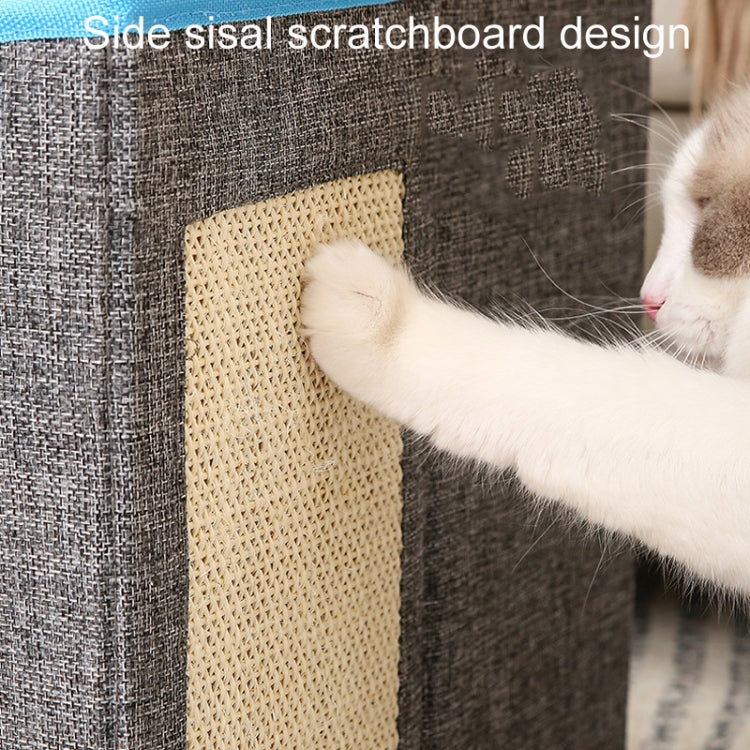 Cama plegable multifuncional para mascotas con tablero rascador para gatos de sisal