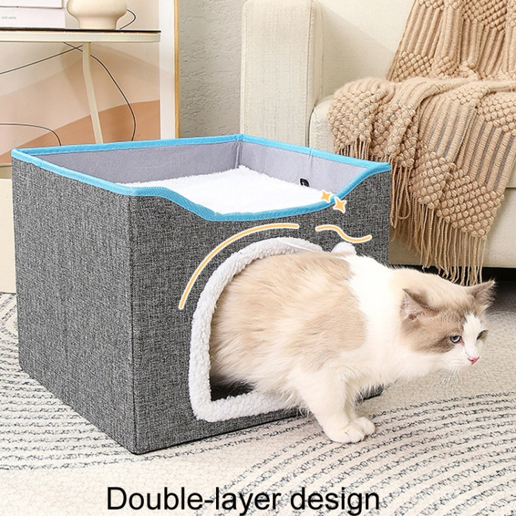 Cama plegable multifuncional para mascotas con tablero rascador para gatos de sisal