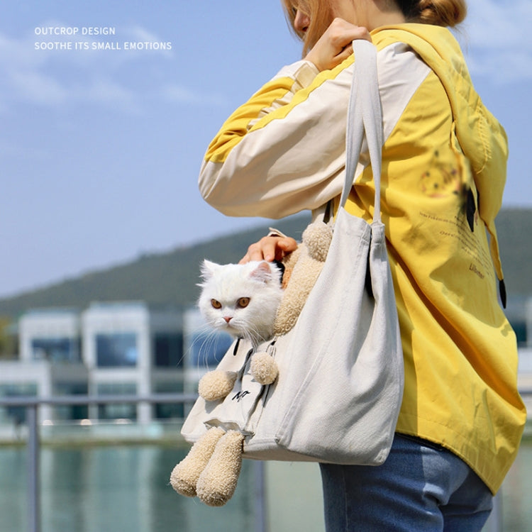 Bolsa de viaje portátil para gatos, bolso de lona con hombro descubierto, bolso para mascotas para perros pequeños