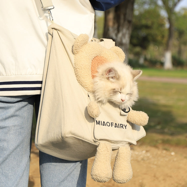 Bolsa de viaje portátil para gatos, bolso de lona con hombro descubierto, bolso para mascotas para perros pequeños
