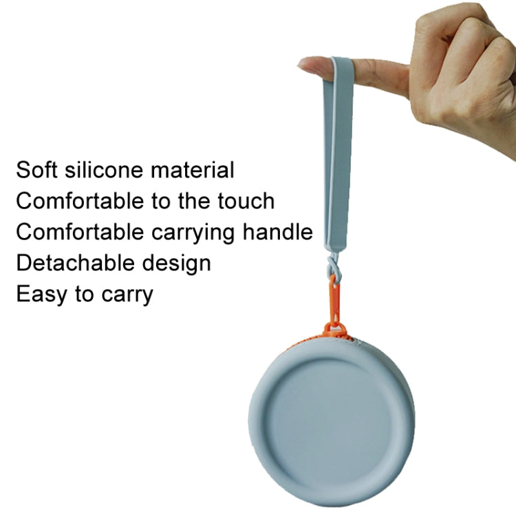 Bolsa circular de almacenamiento de auriculares de silicona con cremallera y monedero para aperitivos para mascotas