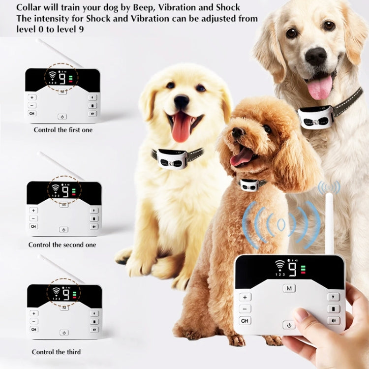 Cerca electrónica para mascotas, parada inalámbrica, Barker, Collar para perros al aire libre, entrenador de perros con Control remoto, 1 Drag 1, 1 Drag 2, 1 Drag 3