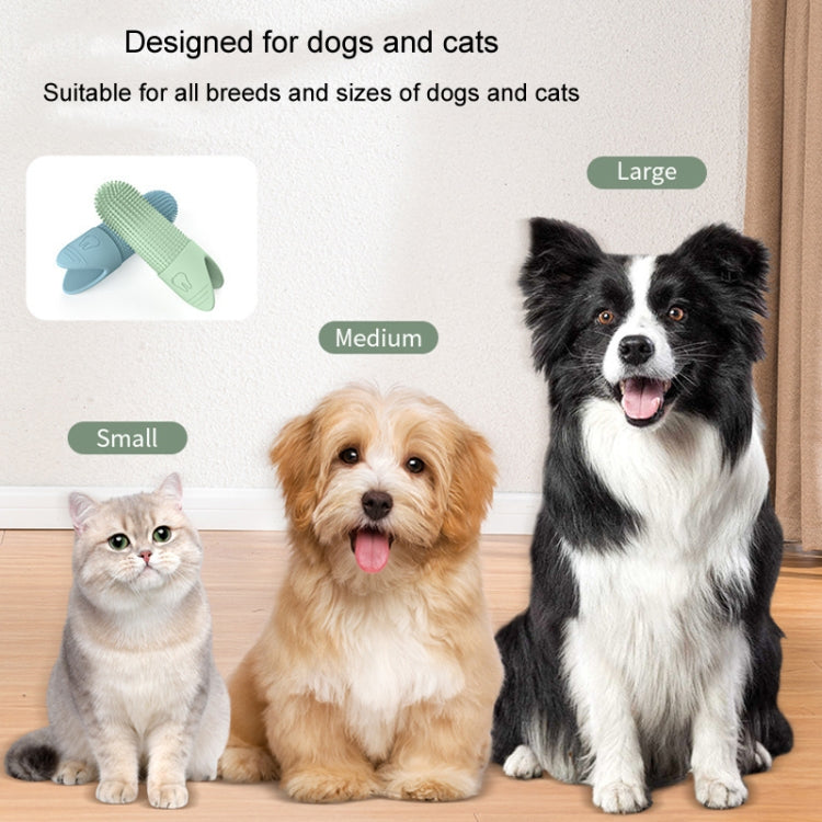 Cepillo de dientes para mascotas, cepillo de dientes de silicona para gatos y perros, herramienta de cuidado de limpieza bucal para mascotas