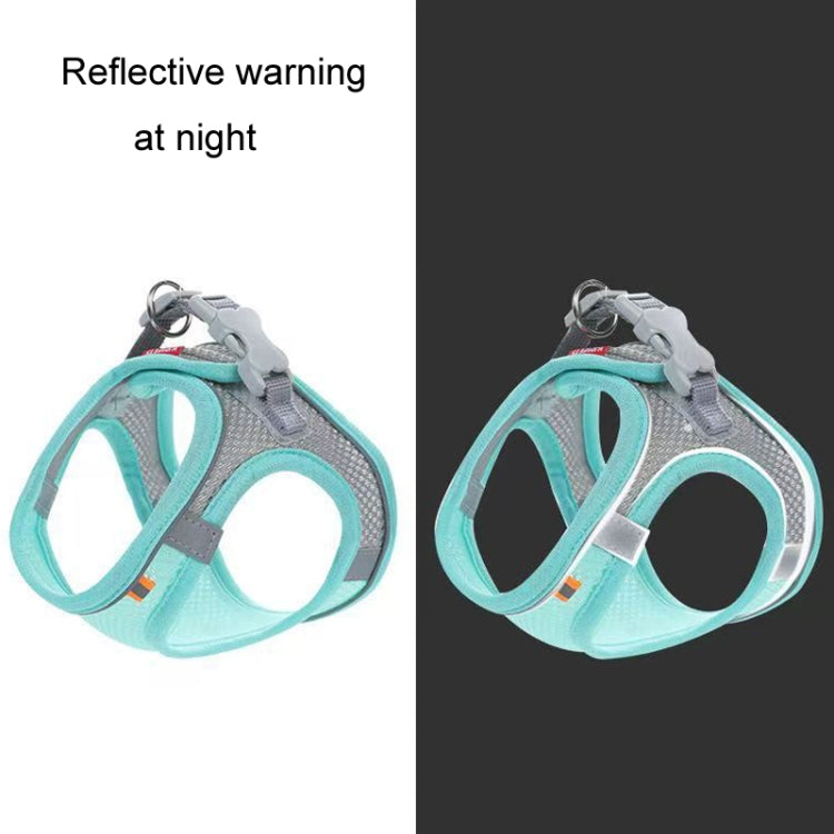 Arnés de pecho para mascotas estilo camiseta interior Correa reflectante transpirable de verano para perros, Single Blue, Single Green, Single Pink, Blue+1.5m Round Rope, Green+1.5m Round Rope, Pink+1.5m Round Rope, Blue+2m Round Rope, Green+2m Round R...