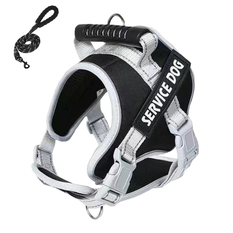 Arnés de pecho a prueba de explosiones para perros grandes Correa de viaje para perros, Single Black, Single Red, Single Pink, Black+1.5m Round Rope, Red+1.5m Round Rope, Pink+1.5m Round Rope), Black+2m Round Rope, Red+2m Round Rope, Pink+2m Round Rope