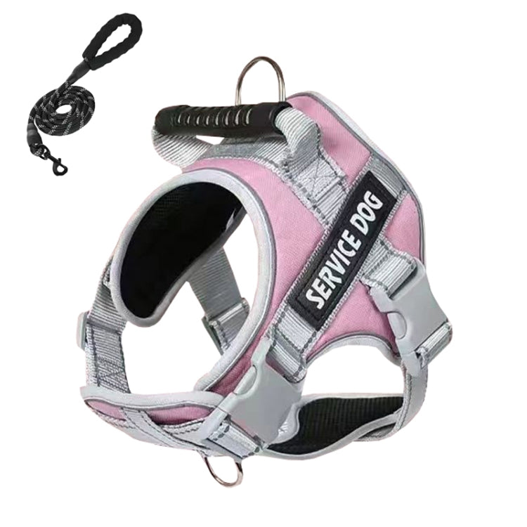 Arnés de pecho a prueba de explosiones para perros grandes Correa de viaje para perros, Single Black, Single Red, Single Pink, Black+1.5m Round Rope, Red+1.5m Round Rope, Pink+1.5m Round Rope), Black+2m Round Rope, Red+2m Round Rope, Pink+2m Round Rope