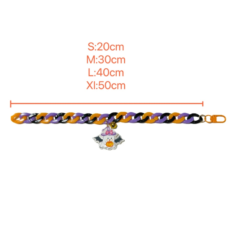 Collar de Halloween para mascotas, collar con etiqueta de dibujos animados, cadena decorativa ajustable para gatos y perros, Pumpkin 1, Pumpkin 2, Bat, Green Skull, Black Cat, Ghost, Small Black Cat, Spider