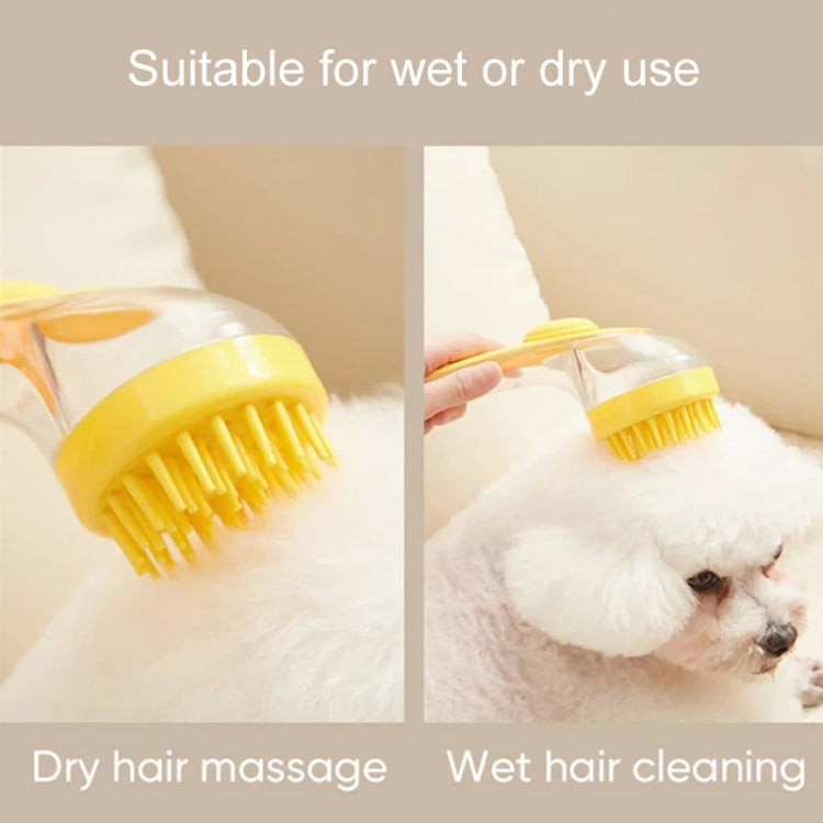 Cepillo de baño para mascotas con mango largo de silicona para perros y gatos, cepillo de masaje para limpieza, peine de aseo