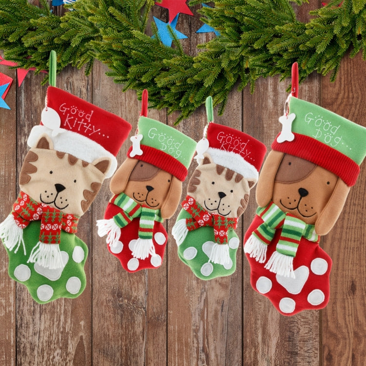 Bolsa de regalo colgante con decoración navideña Bolsa de dulces para mascotas, Model A Small Dog Sock, Model B Small Cat Sock, Model C Large Dog Socks, Model D Large Cat Sock