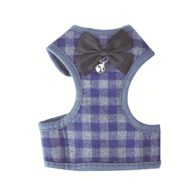 Chaleco a cuadros con lazo ajustable, correa de cuerda para tirar, para gato, perro, mascota, Red, Blue, Gray, Pink, Yellow