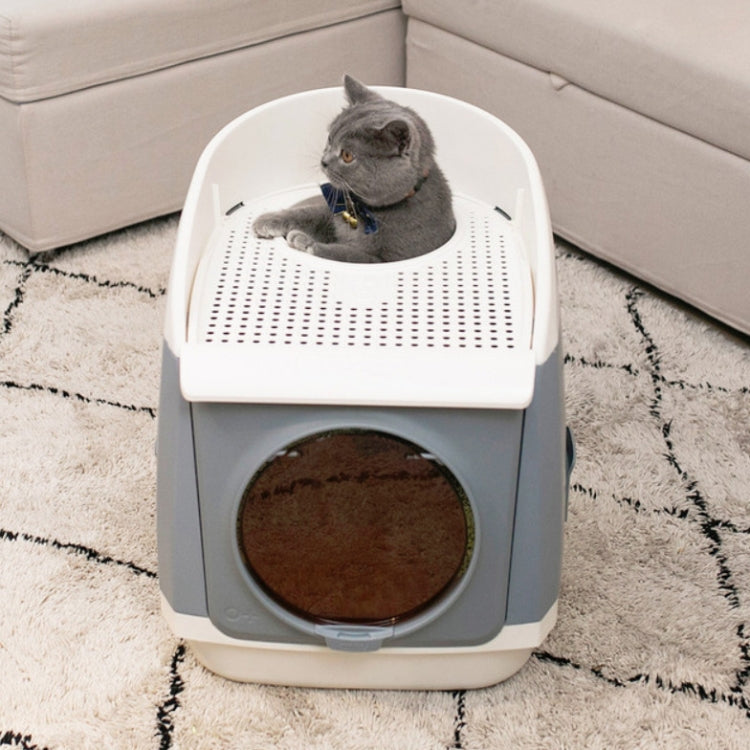 Caja de arena con desodorante completamente cerrada con tapa de plástico, orinal para mascotas