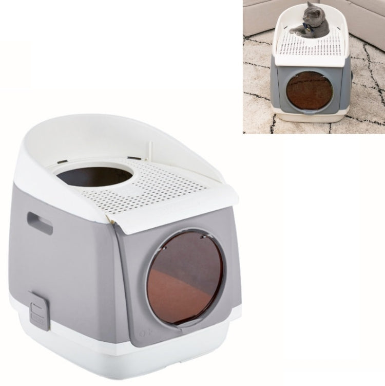 Caja de arena con desodorante completamente cerrada con tapa de plástico, orinal para mascotas