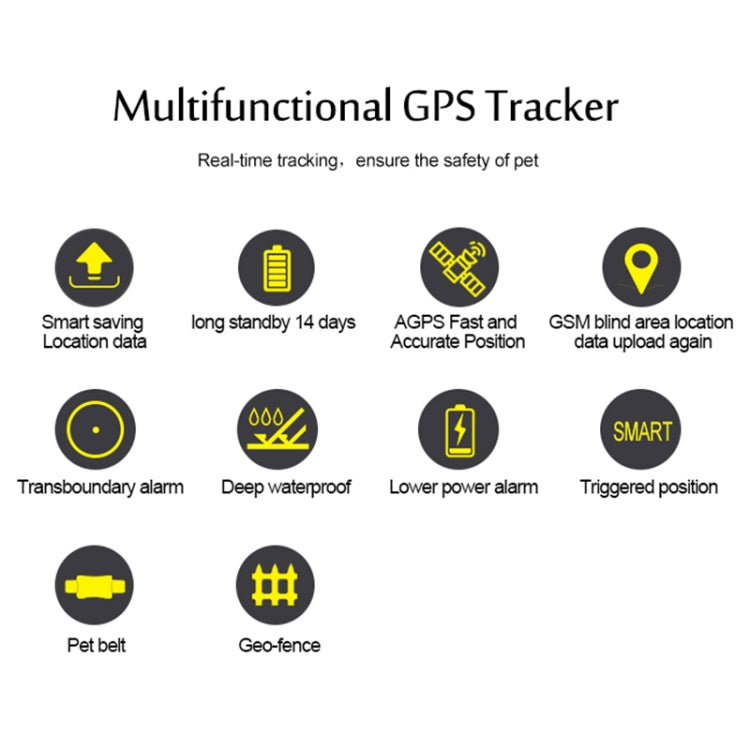TK200 2G IP67 Impermeable GPS / GPRS / GSM Personal / Mercancías / Mascotas / Localizador de bolsos Collar para mascotas Dispositivo de seguimiento en tiempo real, TK200