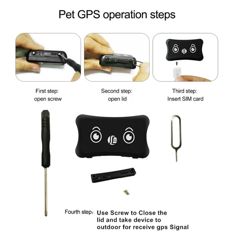 TK200 2G IP67 Impermeable GPS / GPRS / GSM Personal / Mercancías / Mascotas / Localizador de bolsos Collar para mascotas Dispositivo de seguimiento en tiempo real, TK200