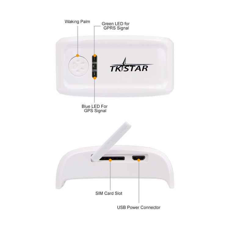 TK-909 GPS / GPRS / GSM Localizador de mascotas Collar de mascotas Dispositivo de seguimiento en tiempo real, TK-909
