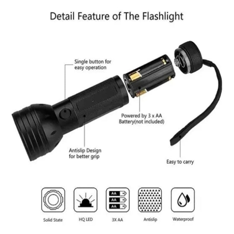YWXLight 51 LEDs 395nm UV LED Linterna, soporte para detección de orina de mascotas
