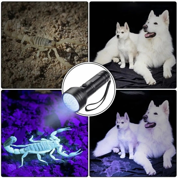 YWXLight 51 LEDs 395nm UV LED Linterna, soporte para detección de orina de mascotas