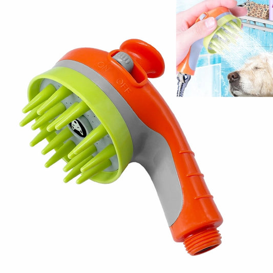 Cepillo de ducha para mascotas con boquilla con mango antideslizante