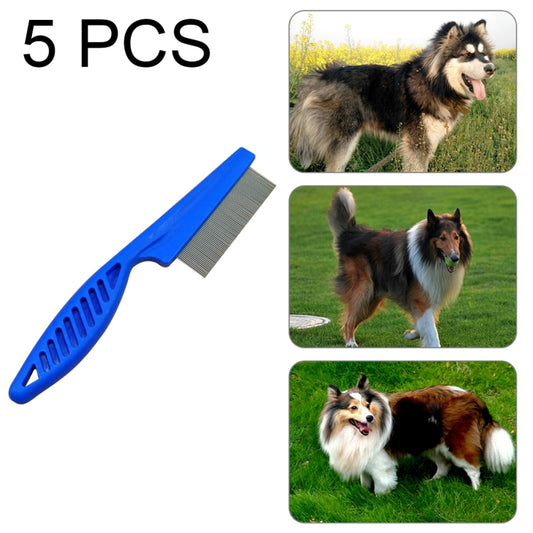 5 piezas, suministros para perros, gatos domésticos, peines, peines para eliminar pulgas con agujas de acero inoxidable de dientes finos, longitud: 14 cm, Length: 14cm, Blue, Length: 14cm, Purple, Length: 14cm, White