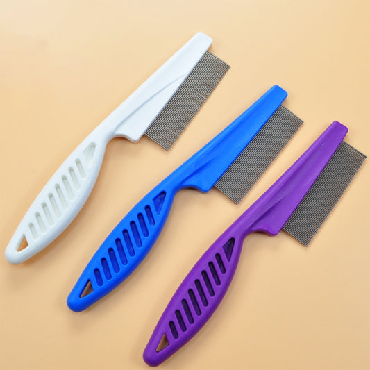 5 piezas, suministros para perros, gatos domésticos, peines, peines para eliminar pulgas con agujas de acero inoxidable de dientes finos, longitud: 14 cm, Length: 14cm, Blue, Length: 14cm, Purple, Length: 14cm, White