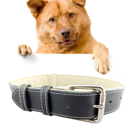 Collar de cuero para perros, productos para mascotas, collar para perros grandes, tamaño: L, 2,5 * 51 cm, Size: L