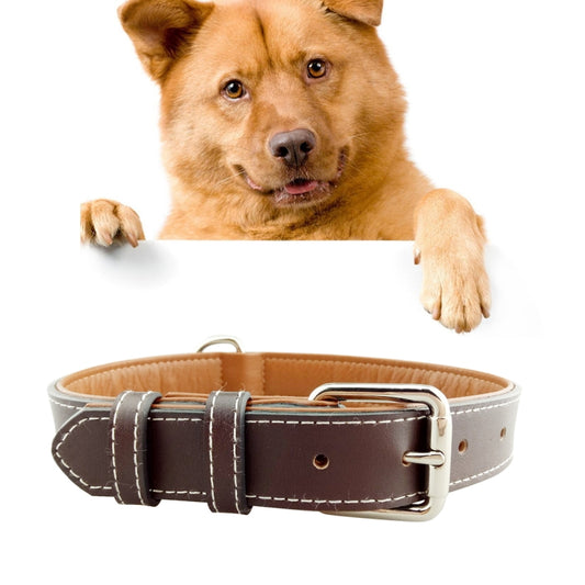 Collar de cuero para perros Productos para mascotas Collar para perros grandes, Tamaño: M, 2 * 42 cm, Size: M