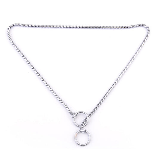 Collares para mascotas Correa para el cuello para mascotas Banda para el cuello para perros Cadena de serpiente Cadena para perros Collar para perros con cadena de metal sólido, Longitud: 35 cm, 35cm