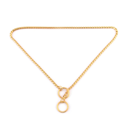 Collares para mascotas Correa para el cuello para mascotas Banda para el cuello para perros Cadena de serpiente Cadena para perros Collar para perros con cadena de metal sólido, Longitud: 65 cm