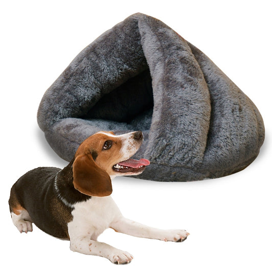 Caseta triangular para gatos, cálida y gruesa, yurta mongola, casa para perros y gatos, tamaño: L, 45 × 45 × 33 cm, Size: L