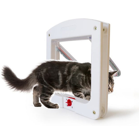 Solapa transparente apta para gatos y perros pequeños, cierre universal de 4 vías, White