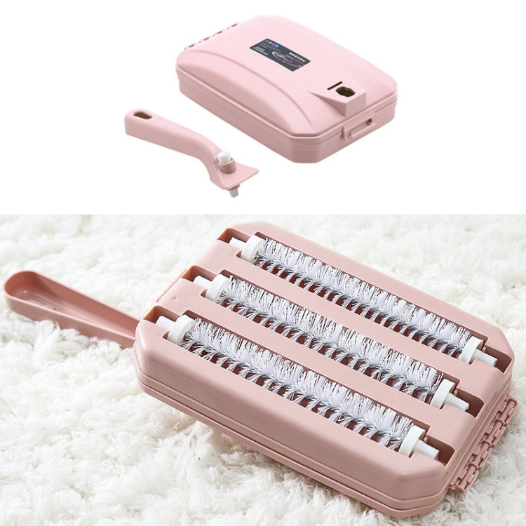 2 PCS Cepillo barredor de alfombras de mano Sofá cama Restos de pelo de mascotas Migas Suciedad Limpiador de pieles Herramientas de limpieza de rodillos, Entrega de color aleatorio, Two-row Brush, Three-row Brush