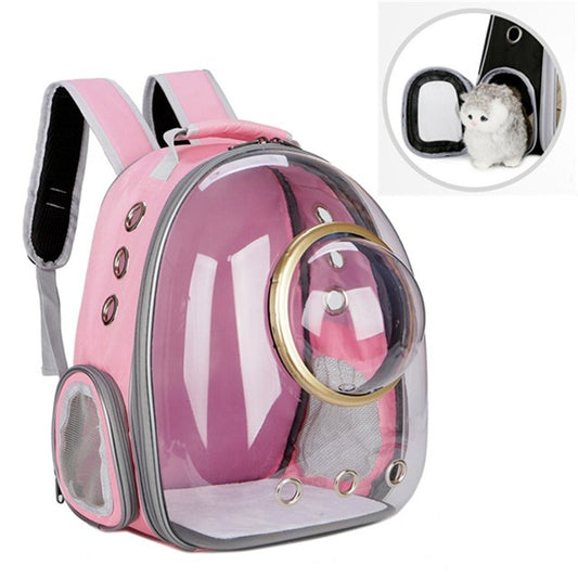 Bolsa para mascotas con cápsula espacial, mochila transparente panorámica para salir, portátil y transpirable, with Cover