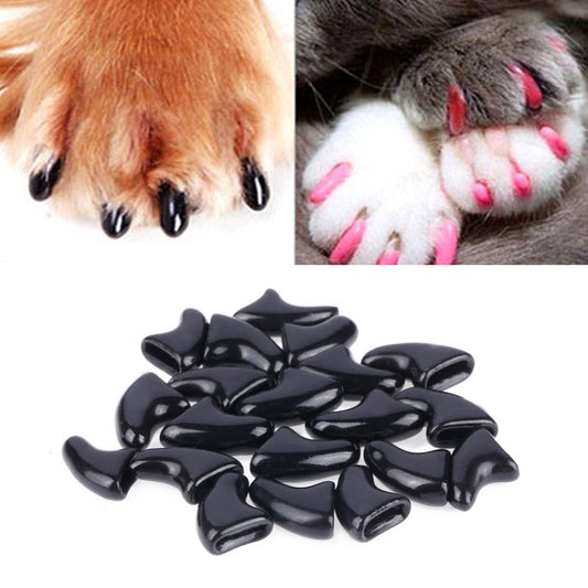 20 PCS Tapas de uñas de gato suaves de silicona / Garra de pata de gato / Protector de uñas para mascotas / Cubierta de uñas de gato