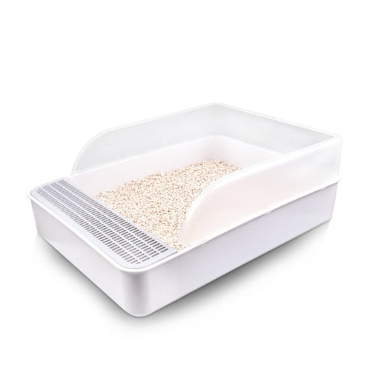 Caja de arena para gatos, lavabo cuadrado semicerrado para heces, inodoro para mascotas, Small, Large, Large  Pink, Large  Gray