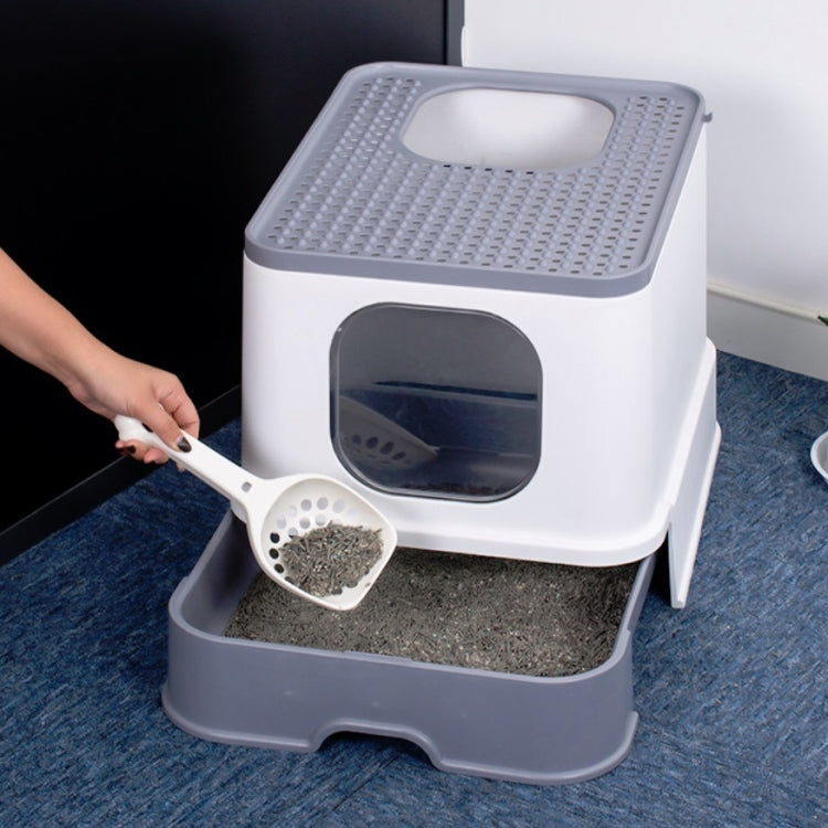 Caja de arena para gatos completamente cerrada con cajón superior Suministros para mascotas