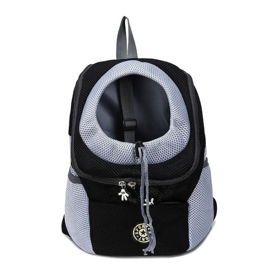 Bolsa de transporte para perros al aire libre, bolsa frontal, mochila de viaje portátil de doble hombro, mochila de malla con cabeza